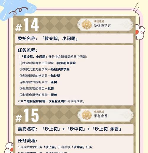 《须弥原神成就攻略指南》（带你征服须弥大陆，成就传世之名！）